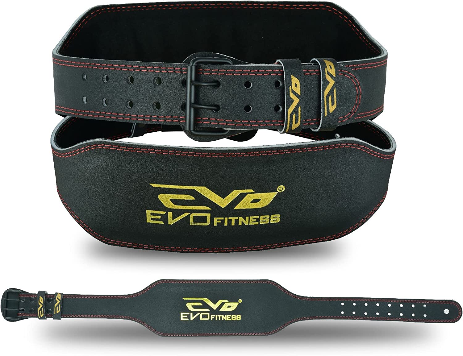 EVO 4" 6" Black PURE LEATHER GYM BELTS - Image 7
