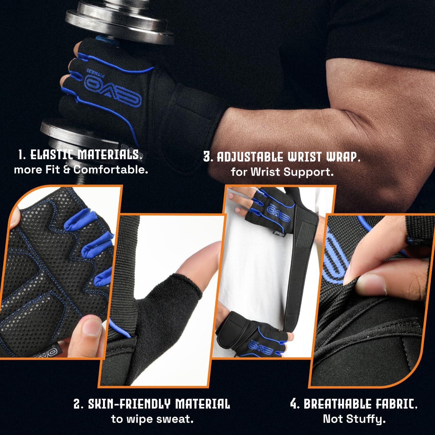 EVO Fitness Gym Workout Gloves - Image 3