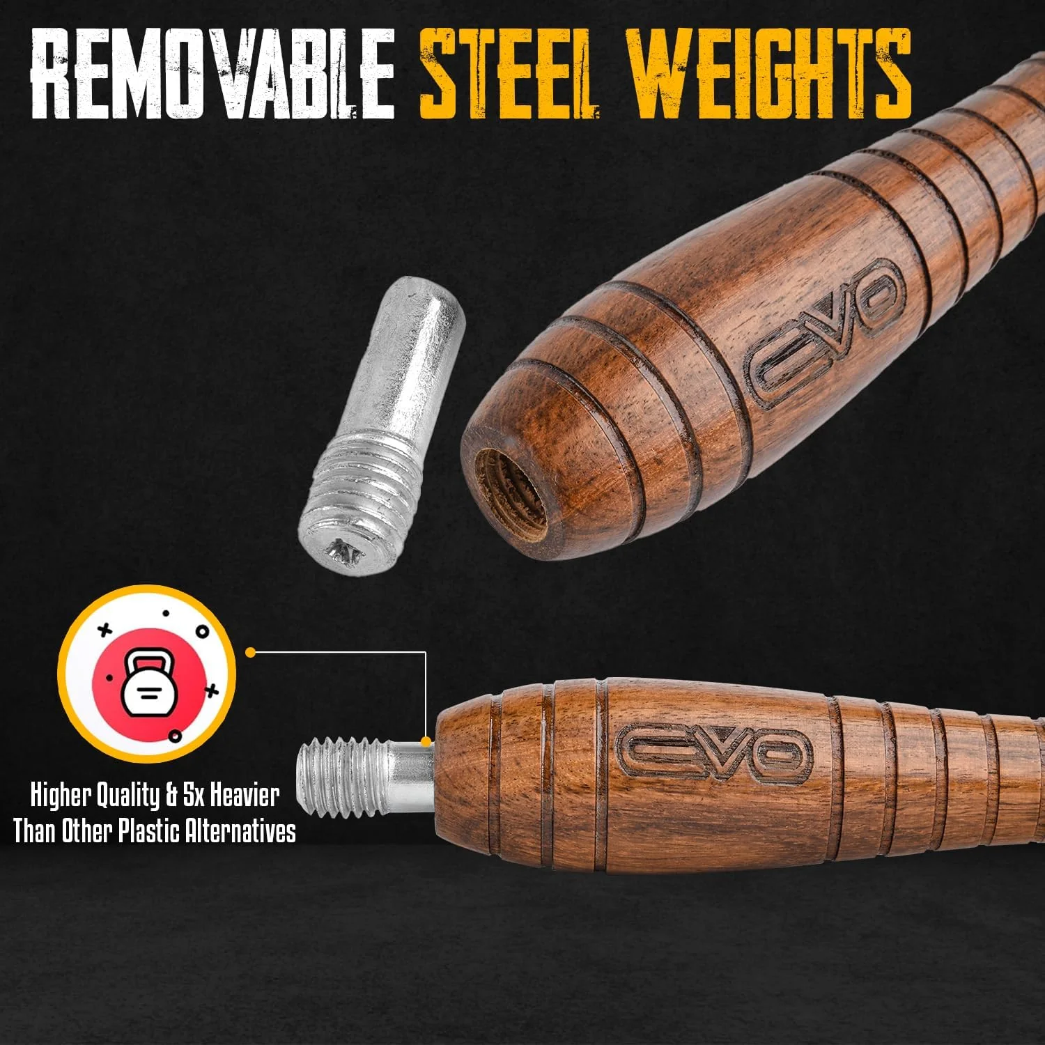 EVO Fitness Leather Skipping Rope Adjustable - Image 7