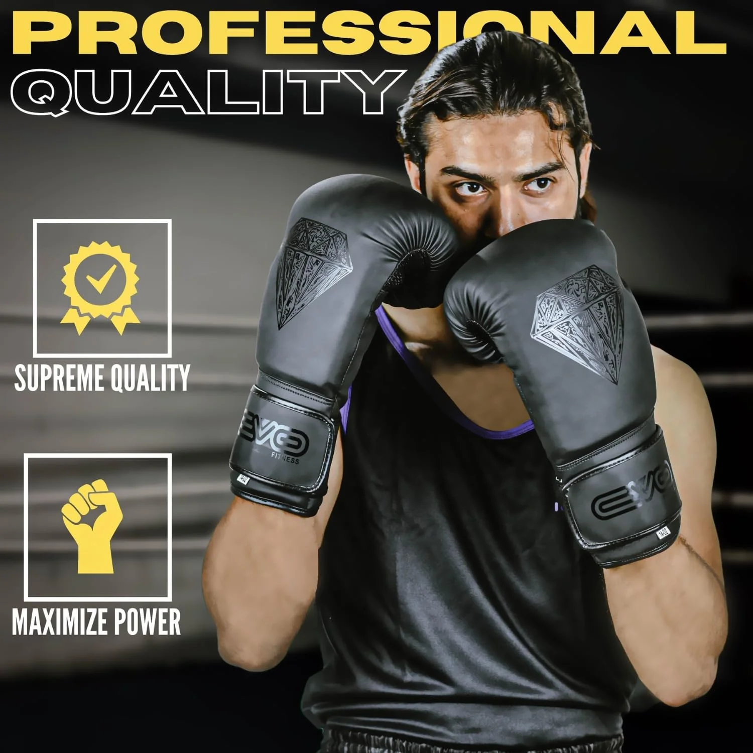 EVO Maya Diamond Leather Boxing Gloves - Image 5