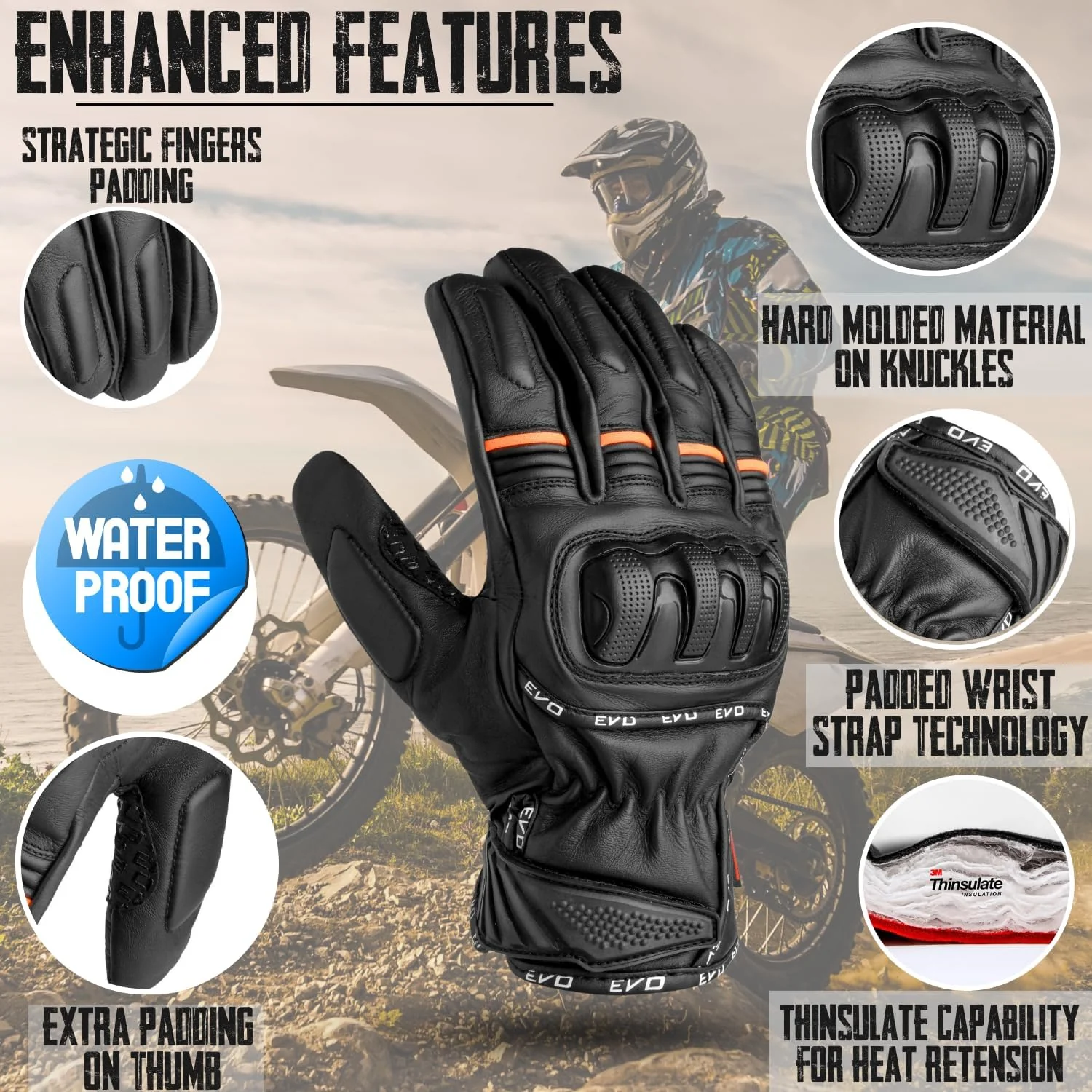 EVO 012 Motorbike Motorcycle Gloves - Image 2