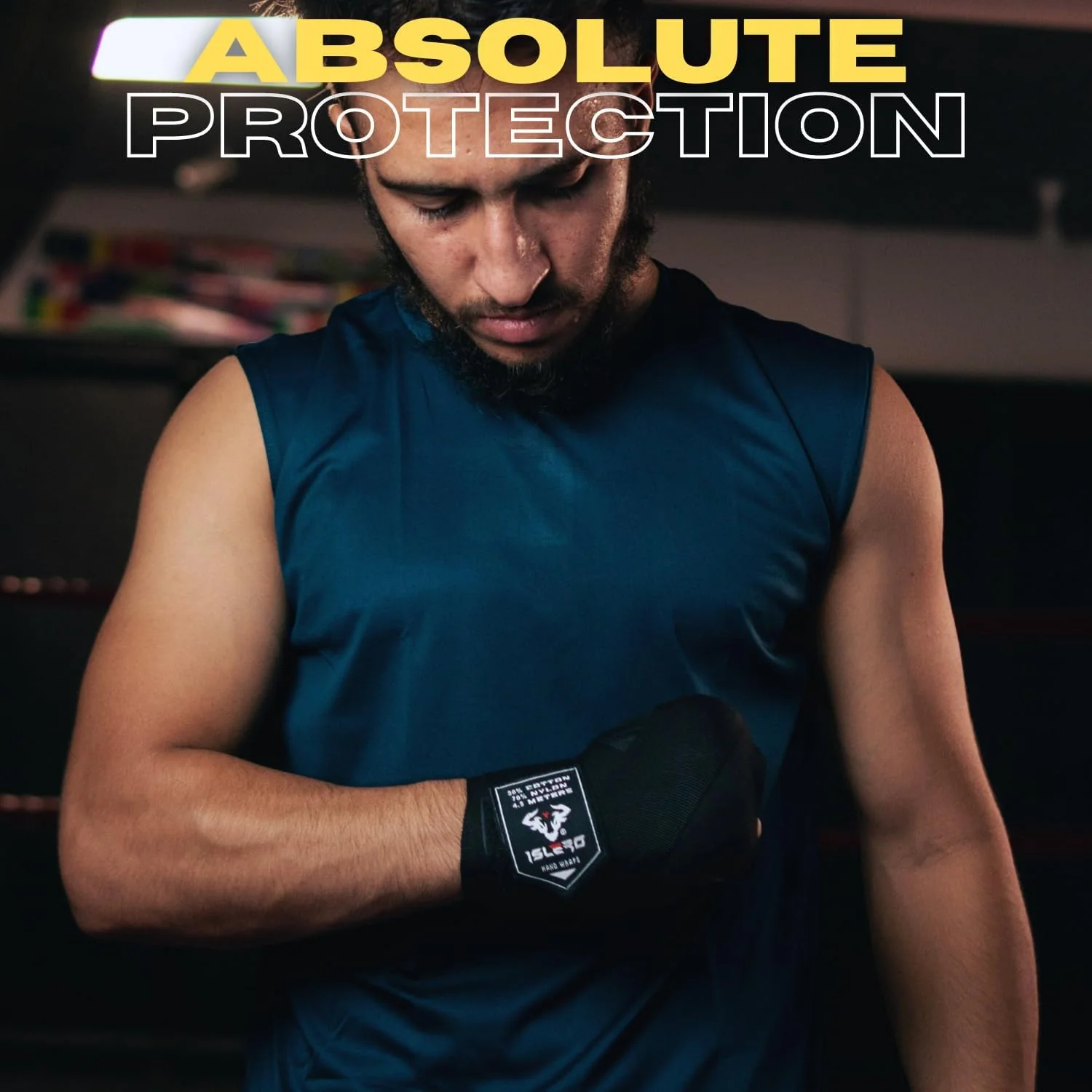 Islero 4.5m Boxing Hand Wraps Inner Gloves Black - Image 10
