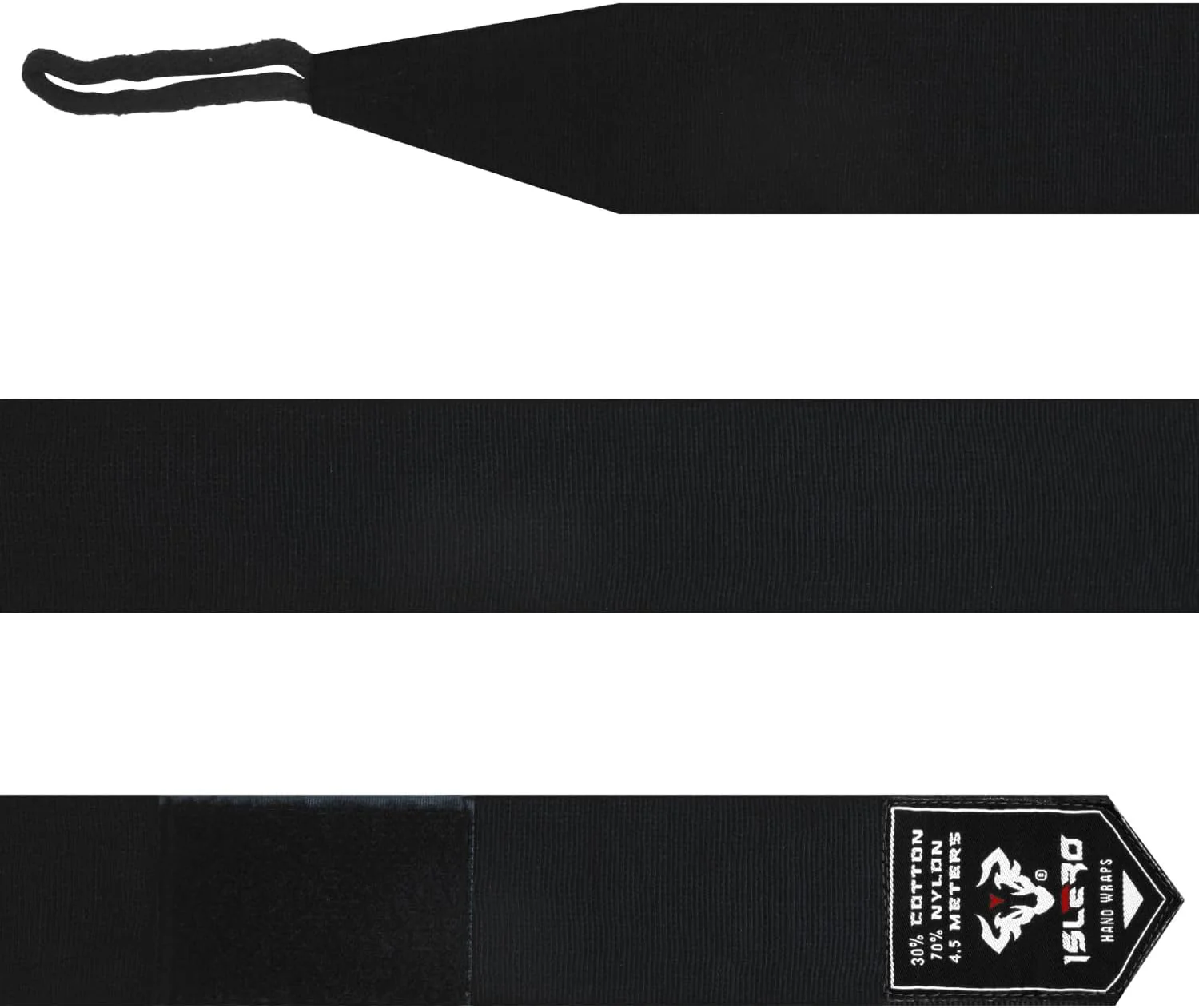 Islero 4.5m Boxing Hand Wraps Inner Gloves Black - Image 8