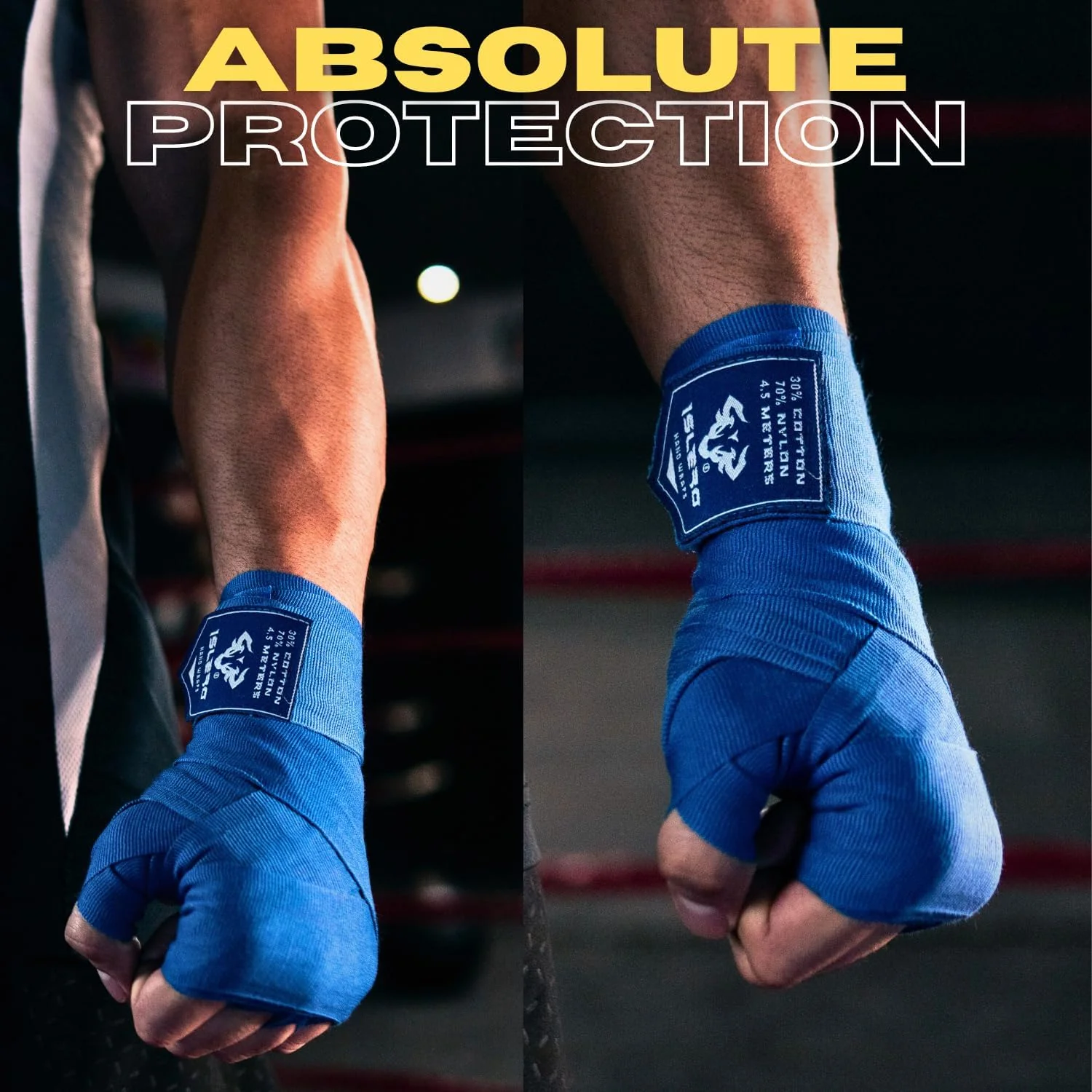 Islero 4.5m Boxing Hand Wraps Inner Gloves Blue - Image 11