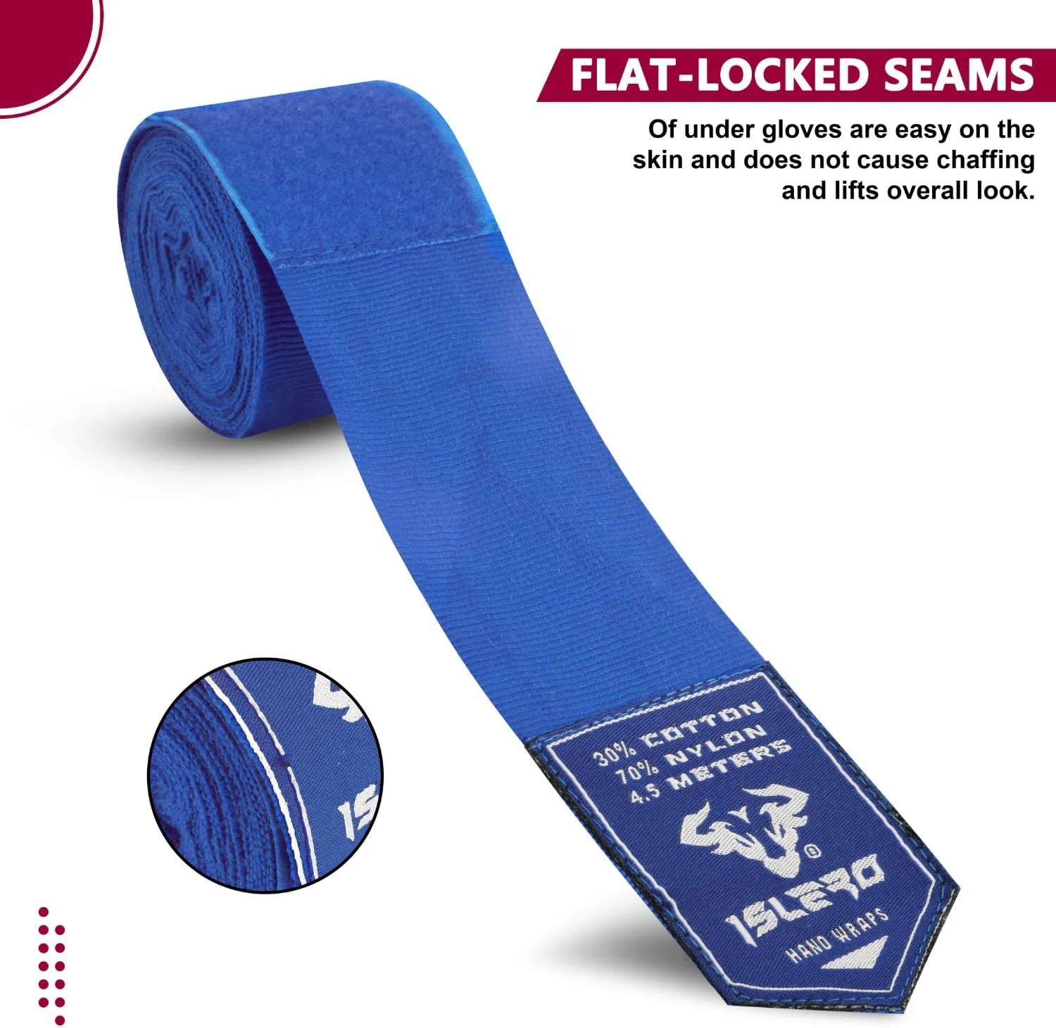 Islero 4.5m Boxing Hand Wraps Inner Gloves Blue - Image 5