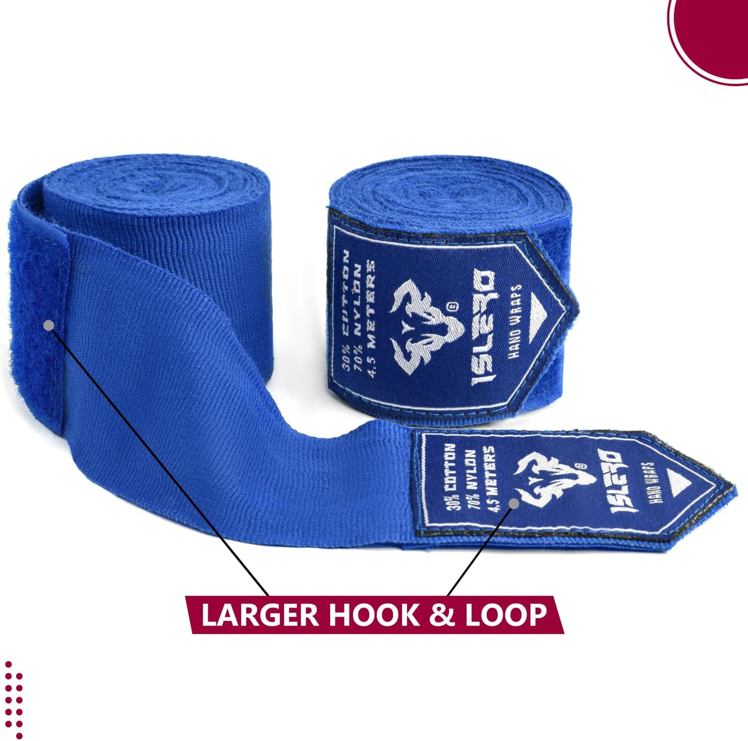Islero 4.5m Boxing Hand Wraps Inner Gloves Blue - Image 6