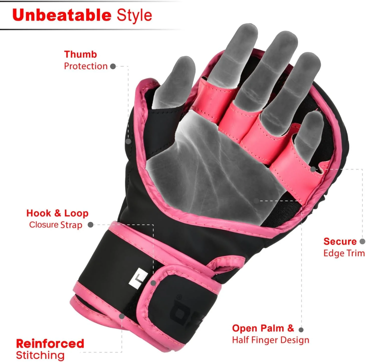 Islero Bull Pink MMA Gloves - Image 3