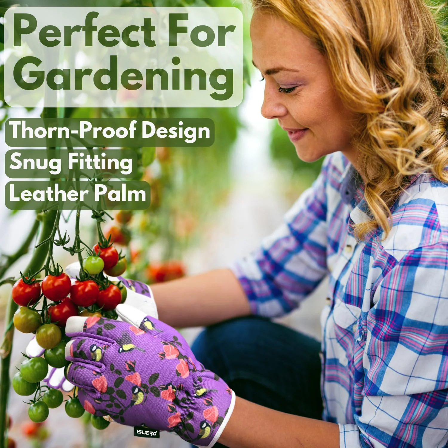 Islero Gardening gloves short purple - Image 3