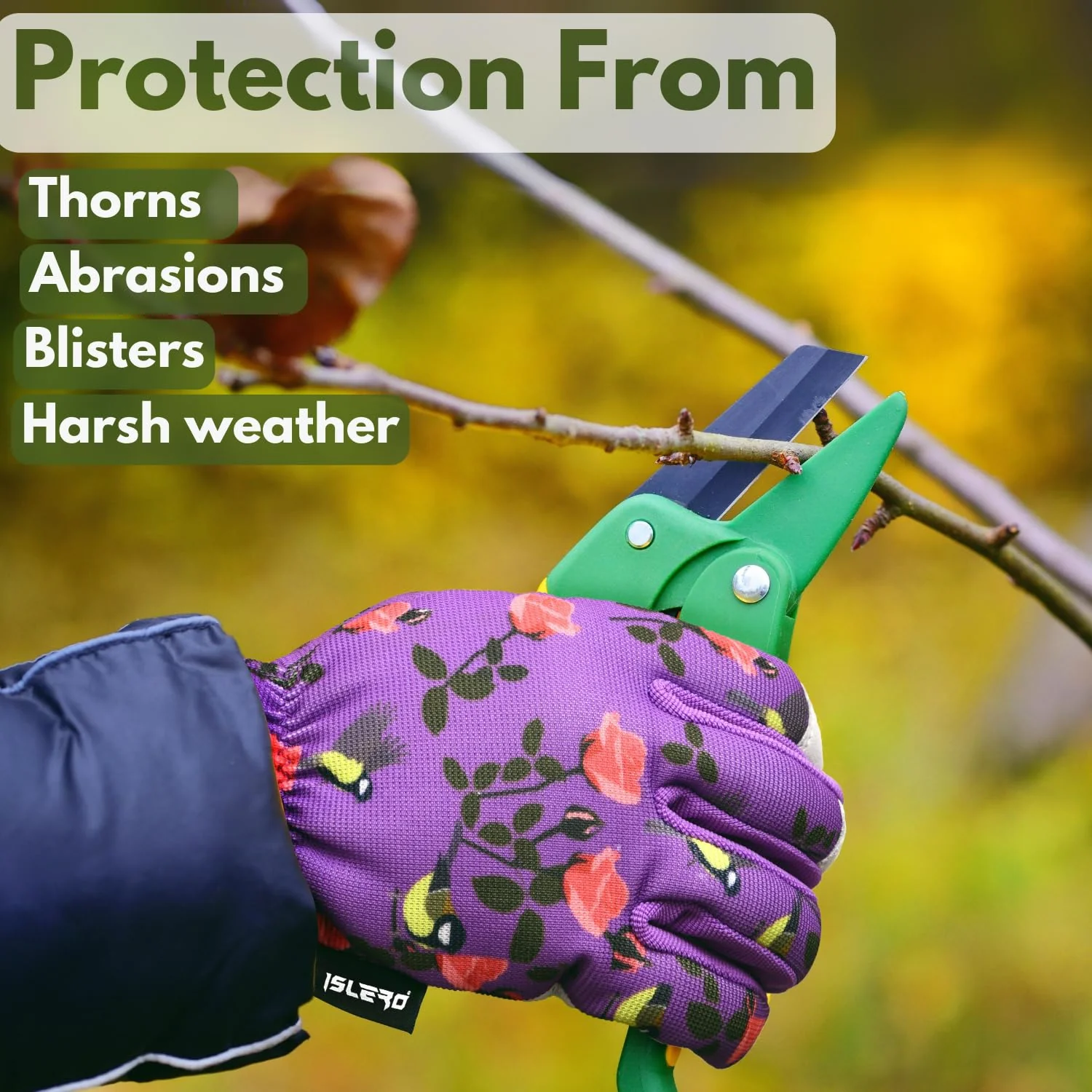 Islero Gardening gloves short purple - Image 5