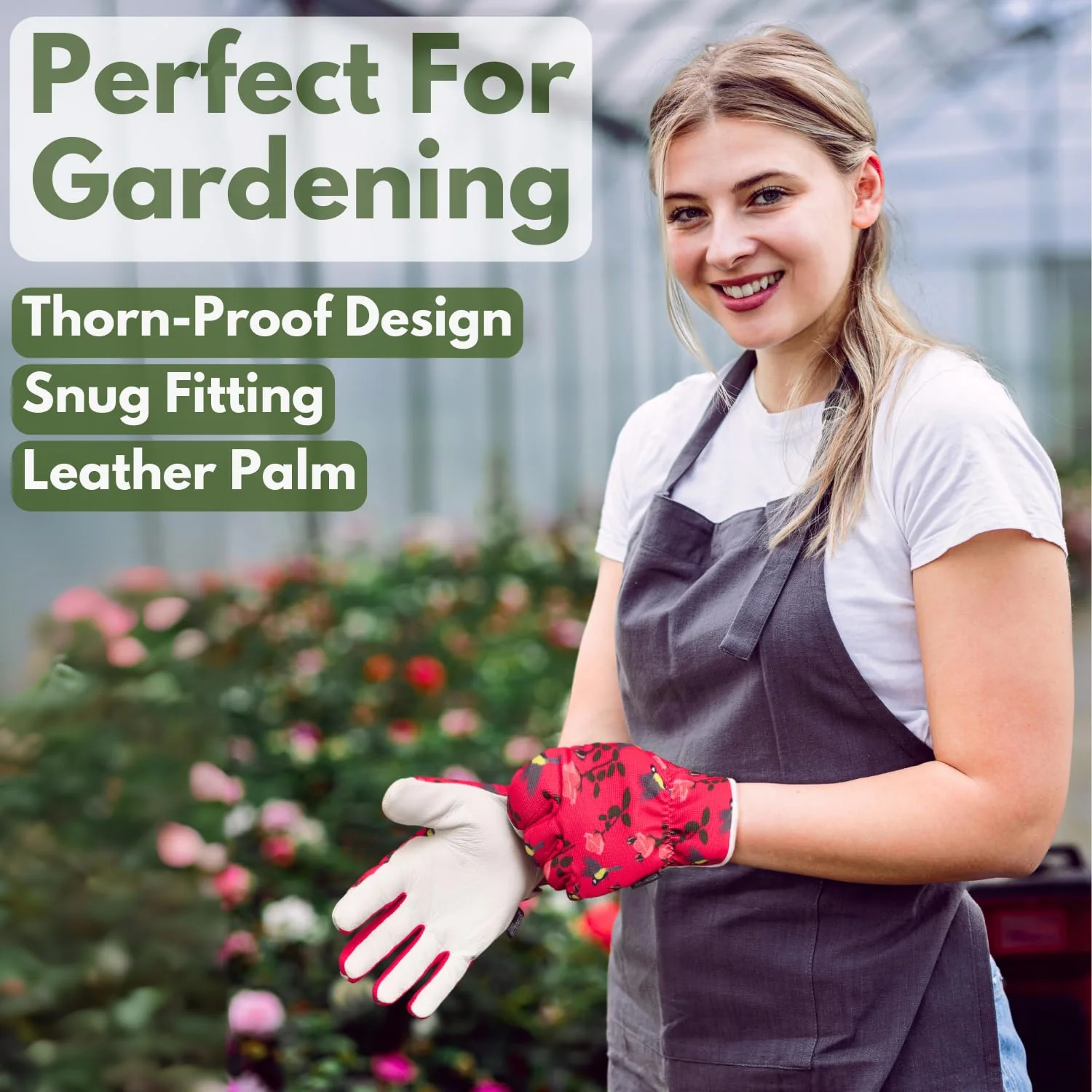 Islero Gardening gloves Short Red - Image 3