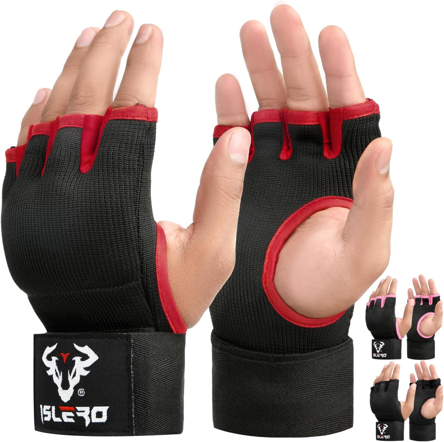 Islero New Gel Gloves Red boxing 93cm Quick Long wrist straps